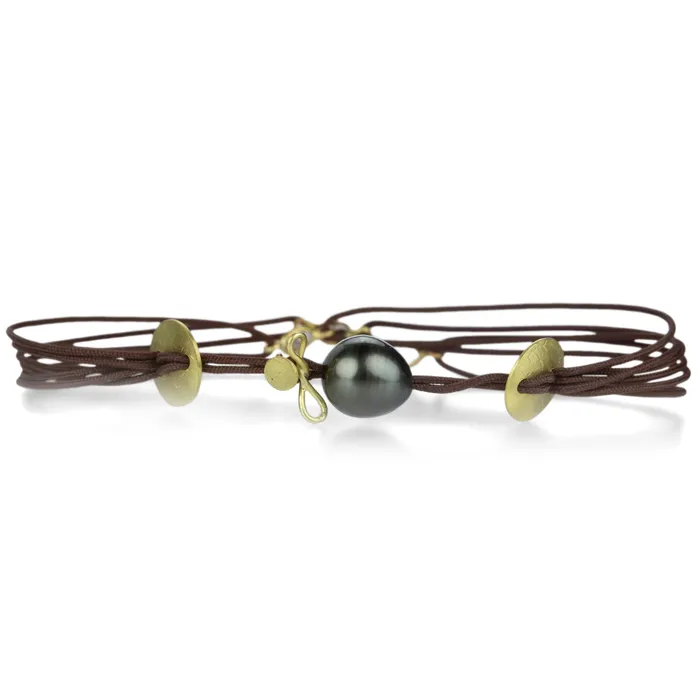 Rose Cut Diamond Brown Cord Bracelet Lene Vibe Bracelets Rose Cut Diamond Brown Cord Bracelet Lene Vibe Bracelets