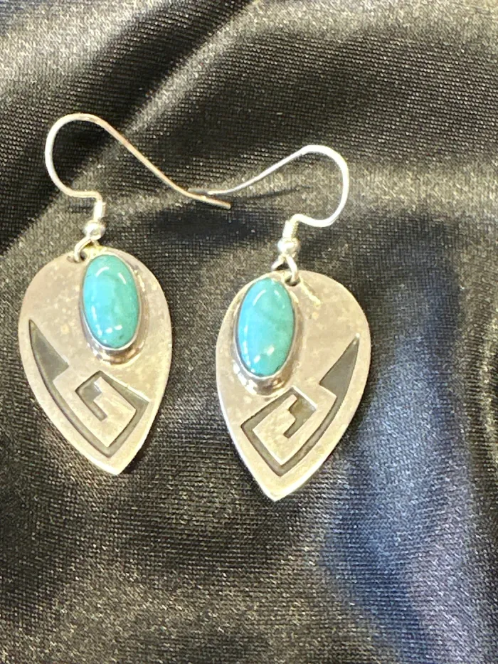 Sleeping Beauty Turquoise Sterling Earrings Chris Crosbys Purple Coyote Earrings