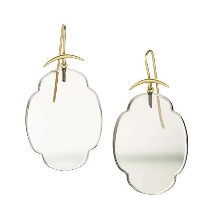 Smoky Quartz Scallop Drop Earrings Gabriella Kiss Earrings