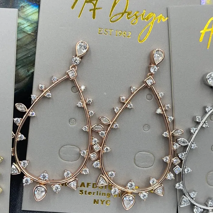 Sophiareneboutique Earrings Sterling Silver Italian CZ Drop Earrings