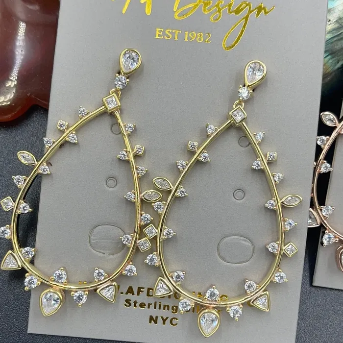 Sophiareneboutique Earrings Sterling Silver Italian CZ Drop Earrings