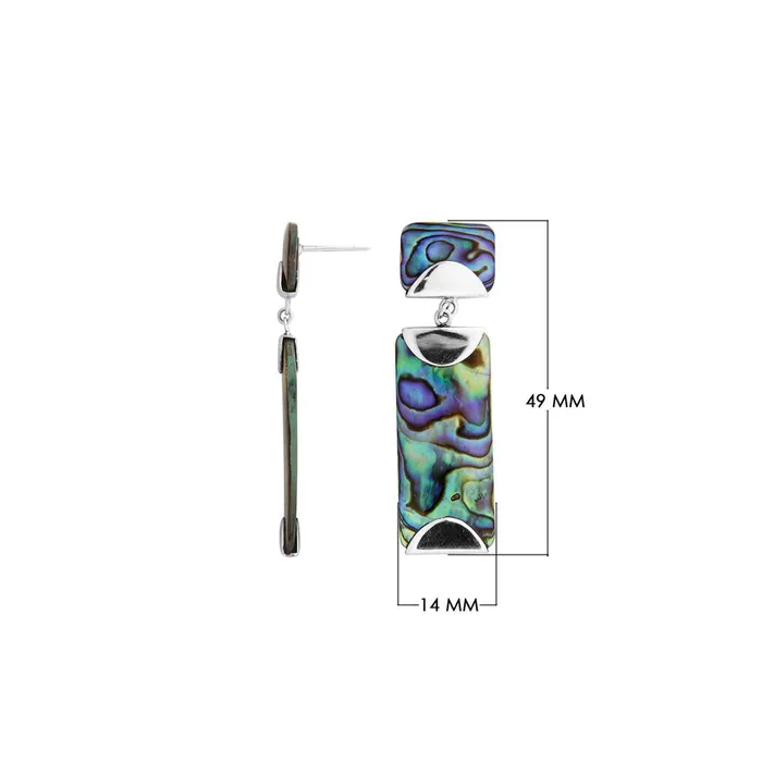 Accented Sterling Silver Rectangle Earrings Elisa Ilana Earrings