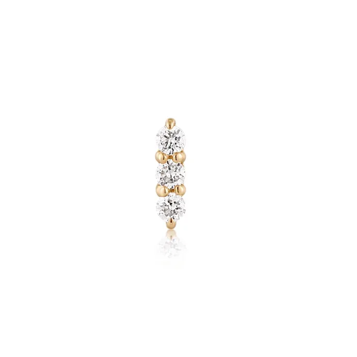 AGNES Triple Diamond Threadless Flatback Earring Aurelie Gi Earrings
