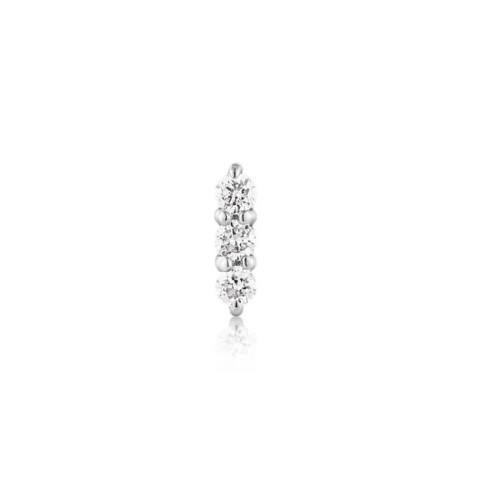 AGNES Triple Diamond Threadless Flatback Earring Aurelie Gi Earrings AGNES Triple Diamond Threadless Flatback Earring Aurelie Gi Earrings