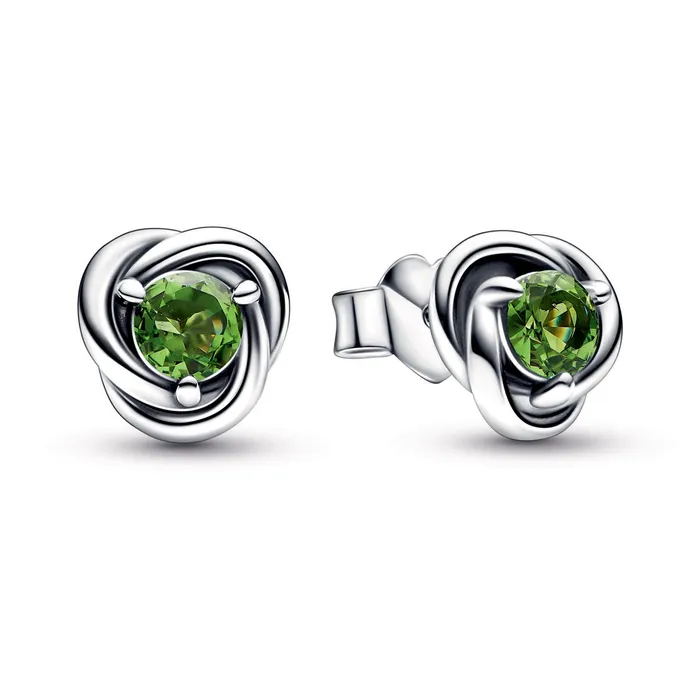 August Spring Green Eternity Circle Stud Earrings Pandora Earrings