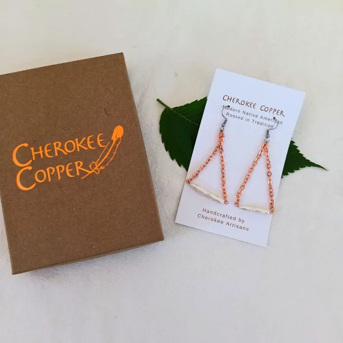 Cherokee Copper Earrings Biwa Pearl Earrings
