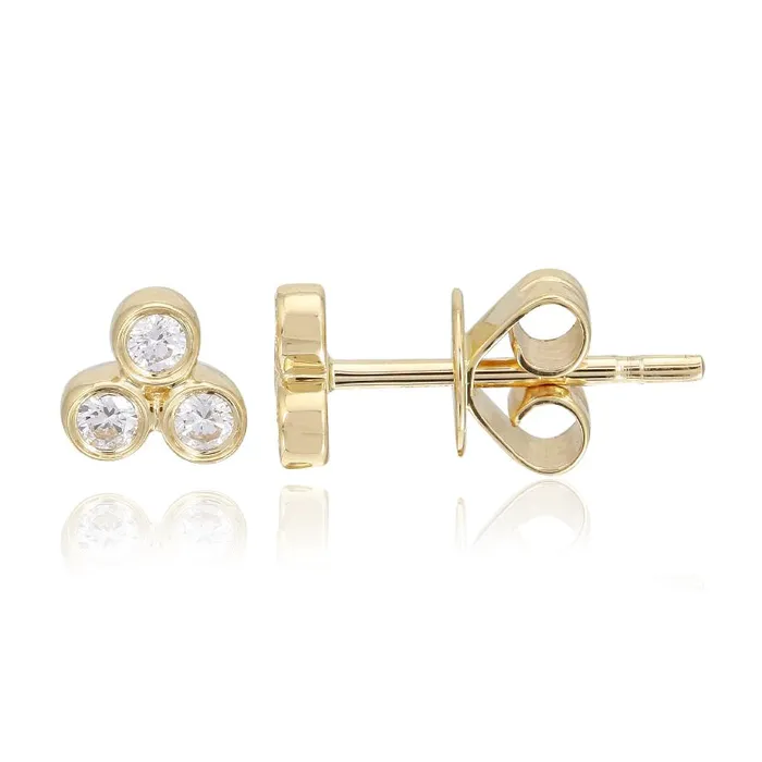 Earrings Alev Collection Bezel Trio Stud