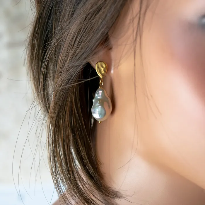 Earrings Baroque Freshwater Pearl Earrings Elisa Ilana