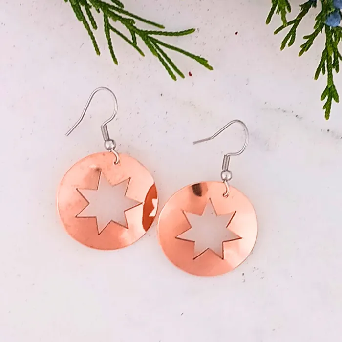 Earrings Cherokee Copper Cut Out Cherokee Star Earrings