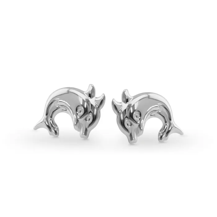 Earrings Elisa Ilana Sterling Silver Dolphin Stud Earrings