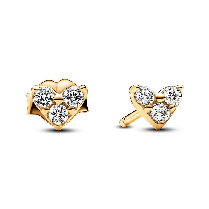 Earrings Pandora Triple Stone Heart Stud Earrings