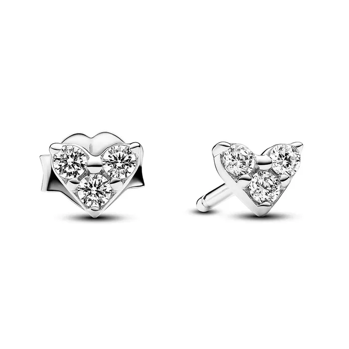 Earrings Pandora Triple Stone Heart Stud Earrings Earrings Pandora Triple Stone Heart Stud Earrings