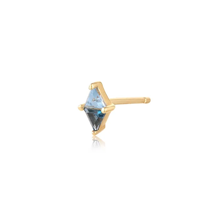 Earrings RAIN Trillioncut Blue Topaz Dualtone Stud Earring Aurelie Gi