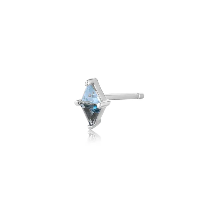 Earrings RAIN Trillioncut Blue Topaz Dualtone Stud Earring Aurelie Gi