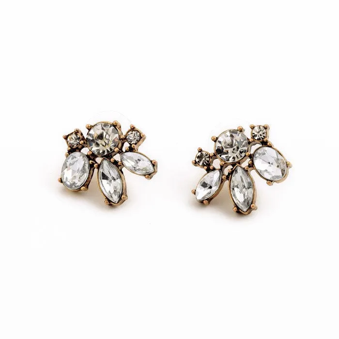 Earrings Vintage Clear Crystal Stud Earring for Women sparklingselections