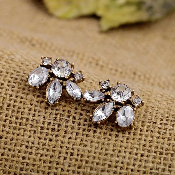 Earrings Vintage Clear Crystal Stud Earring for Women sparklingselections Earrings Vintage Clear Crystal Stud Earring for Women sparklingselections