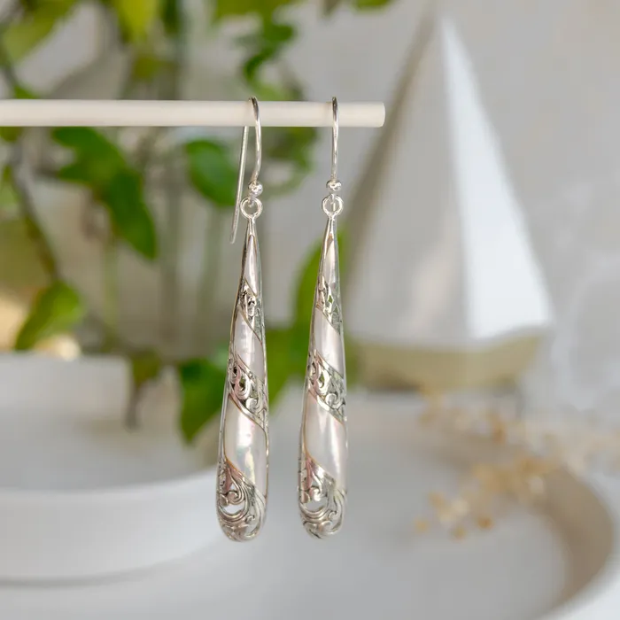 Elisa Ilana Earrings Elongated Teardrop Dangle Earrings
