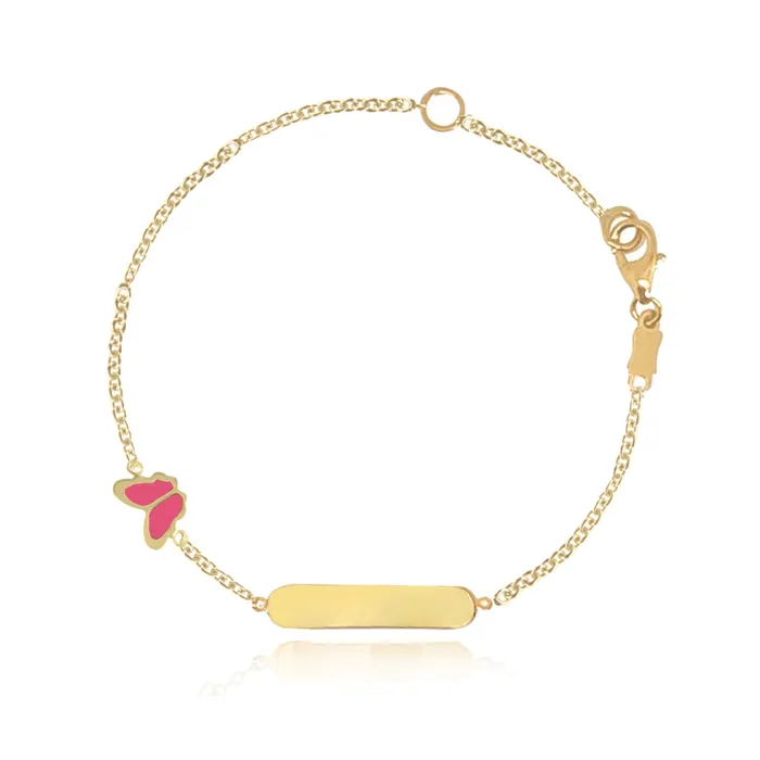 Girls Enamel Butterfly Id Bracelet Alev Collection Bracelets