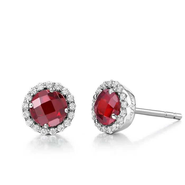 Lafonn Earrings Garnet January Birthstone Stud Earrings