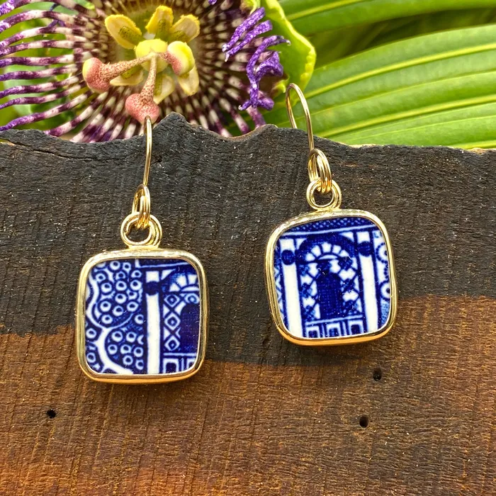 Lapis Arches 14k Gold Earrings Crucian Gold Earrings