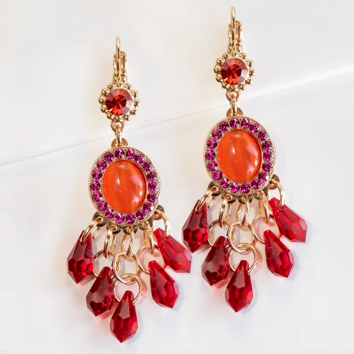 Mariana Boho Oval Hibiscus Earrings Mariana Earrings