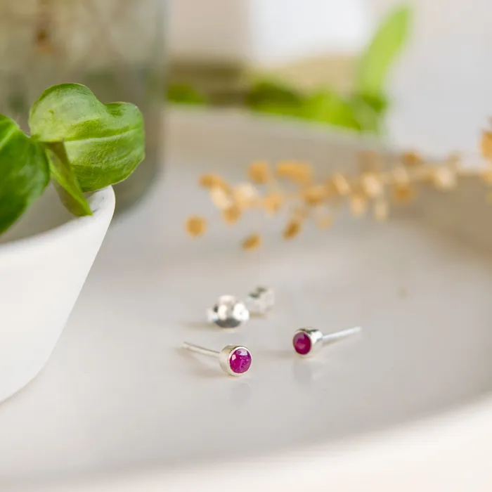 Micro Ruby Stud Earrings Elisa Ilana Earrings