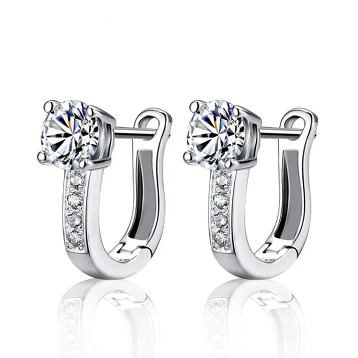 sparklingselections Earrings Rhinestone Inlaid U Design Ear Buckle Earrings for Women DGS0014 sparklingselections Earrings Rhinestone Inlaid U Design Ear Buckle Earrings for Women DGS0014