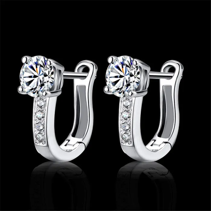 sparklingselections Earrings Rhinestone Inlaid U Design Ear Buckle Earrings for Women DGS0014 sparklingselections Earrings Rhinestone Inlaid U Design Ear Buckle Earrings for Women DGS0014