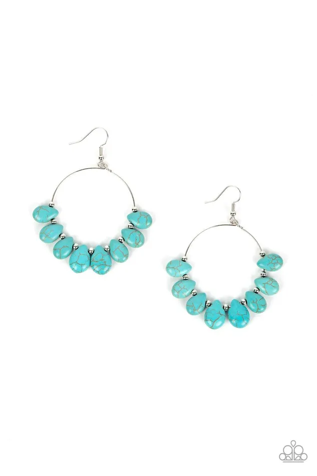 Canyon Quarry Blue Earrings Jewelry by Bretta Paparazzi Accessories Earrings