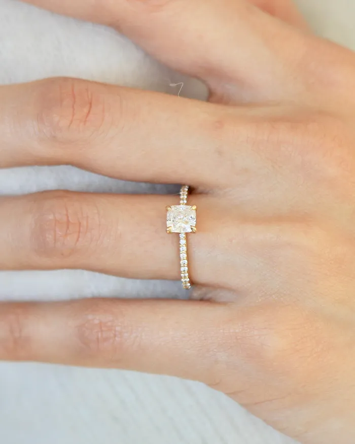 Fitzgerald Jewelry Lara White Cushion Pave Ring Rings