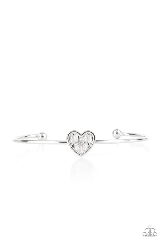 Heart of Ice White Bracelet Jewelry by Bretta Paparazzi Accessories Bracelets