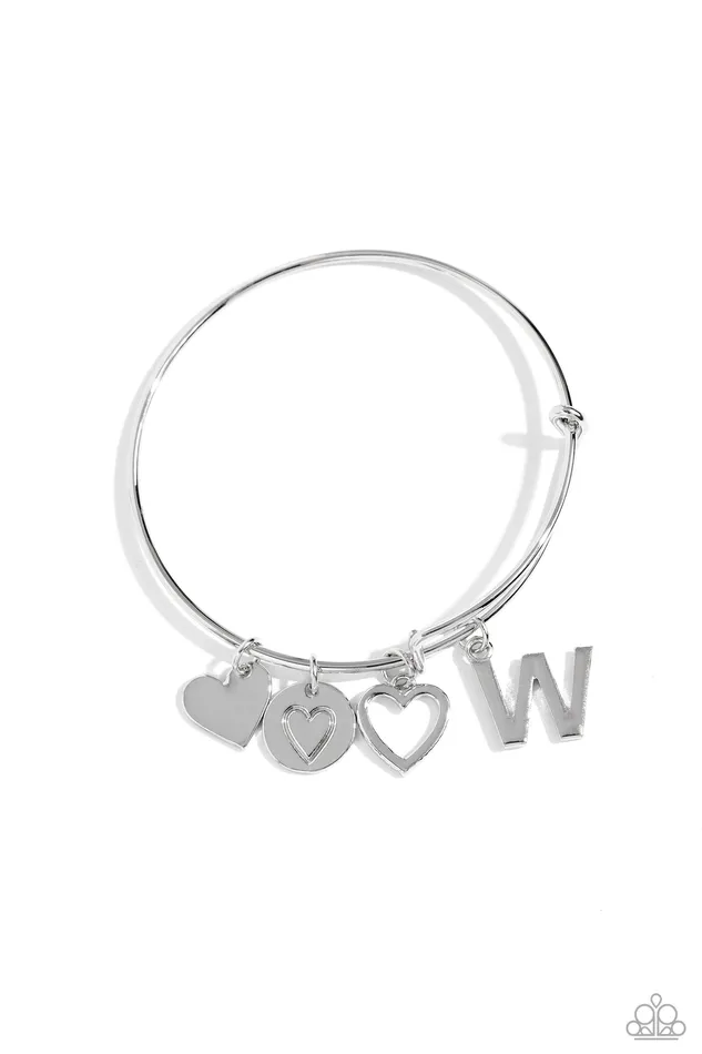 Making It INITIAL Silver W Bracelet Jewelry by Bretta Paparazzi Accessories Bracelets