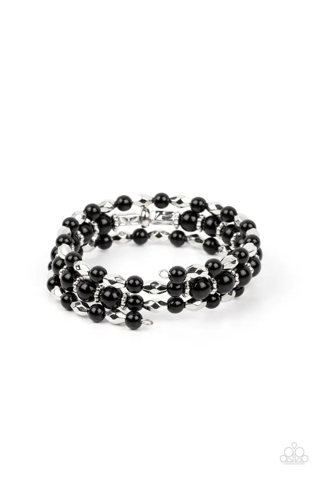 Paparazzi Accessories Bracelets Colorfully Coiled Black Coil Bracelet Jewelry by Bretta